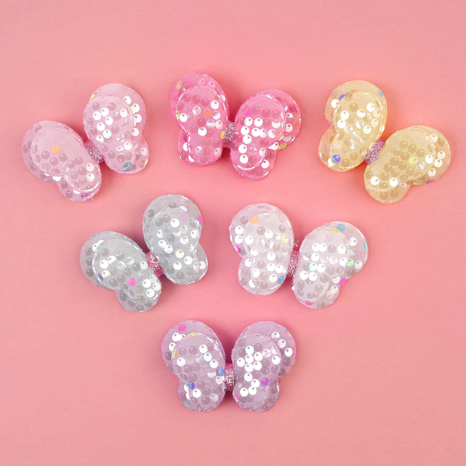 Phone Accessories China - 10pcs/set Cute Sequined Sponge Butterfly Hair