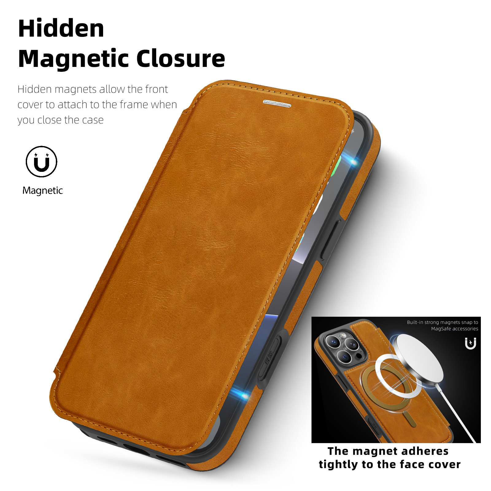 Phone Accessories Hippers - Magnetic Flip Leather Phone Case For