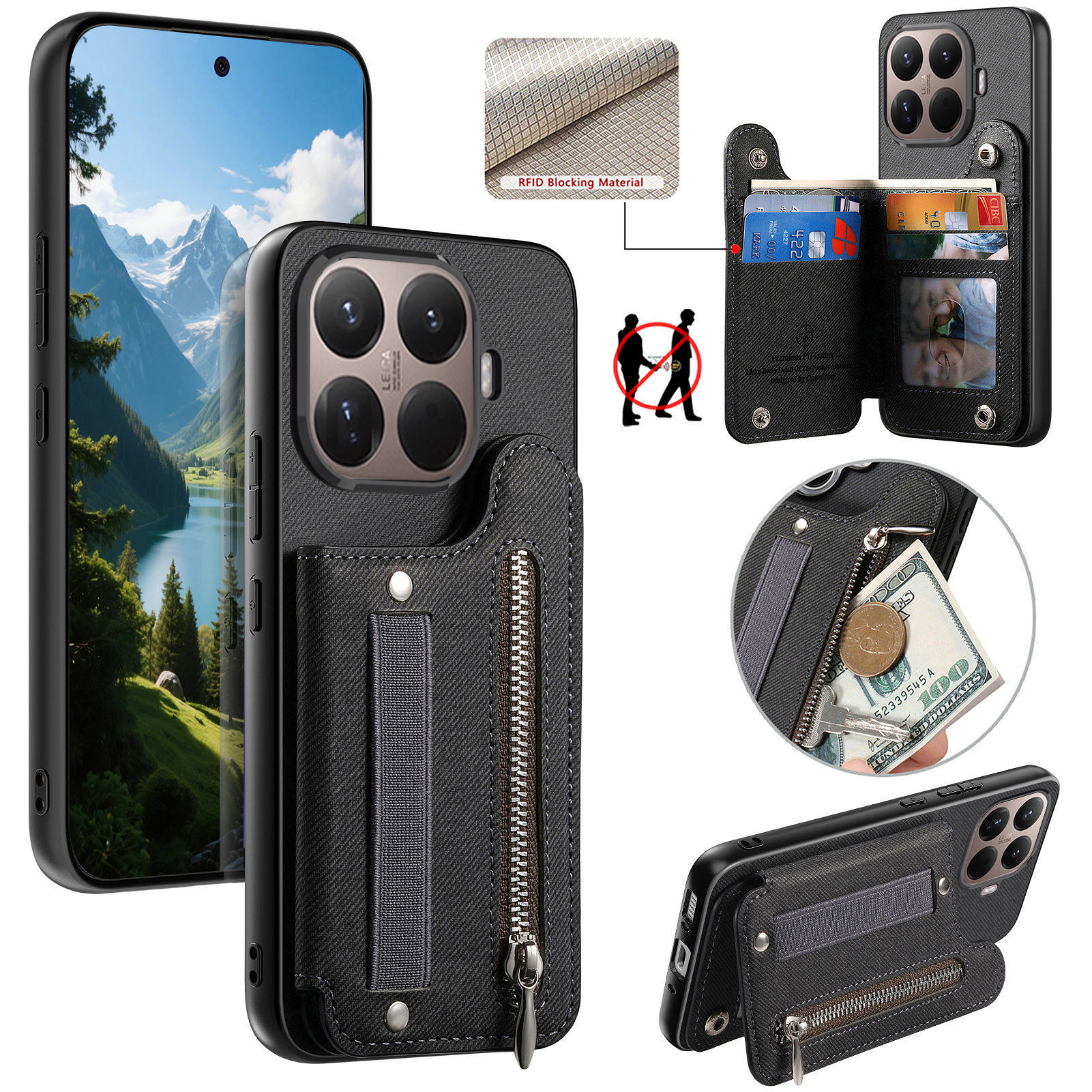 RFID Wrist Strap Zipper Wallet - Phone Accessories Hippers บทวิจารณ์และราคา